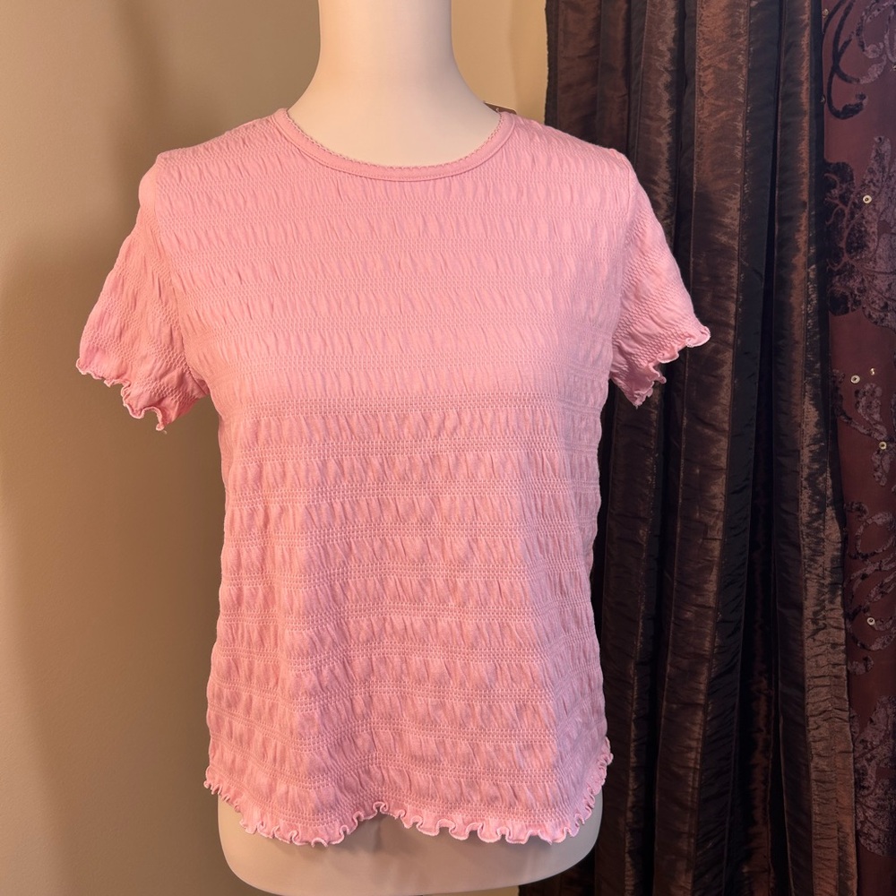 Girls Pink Thereabouts Plus Textured Top size 14.5/16.5